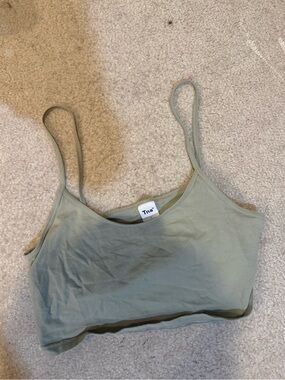 ARITZIA Olive Green Spaghetti Strap Cropped Camisole